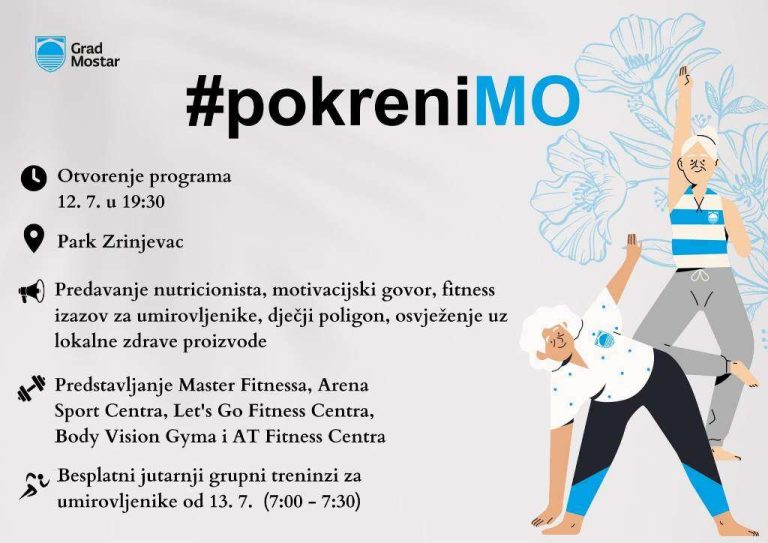 Grad Mostar poziva umirovljenike da se odazovu besplatnim treninzima