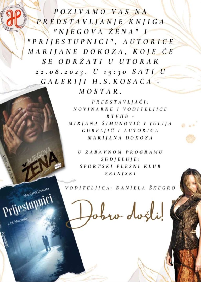 Predstavljanje knjiga “Njegova žena” i “Prijestupnici”, Marijane Dokoza