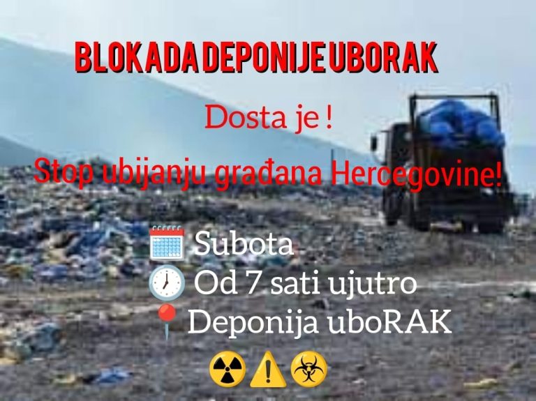 GI “Jer nas se tiče”: Od subote ujutro blokada deponije Uborak