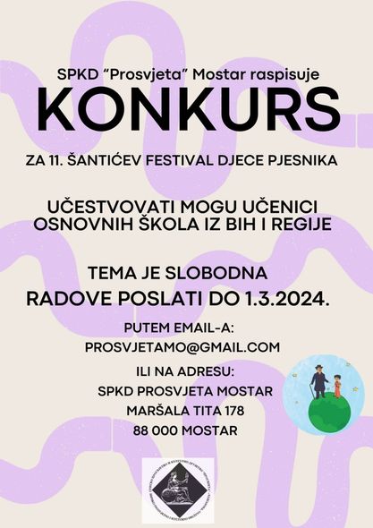 Otvoren konkurs za 11. Šantićev festival djece pjesnika