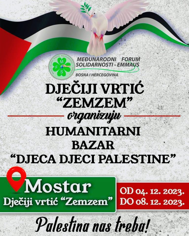 Dječiji vrtić Zemzem: Humanitarni bazar “Djeca djeci Palestine)