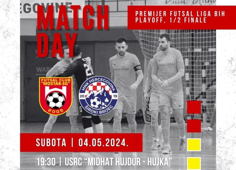 Polufinale play-offa za prvaka BiH: Mostar SG Staklorad dočekuje MNK Hercegovinu