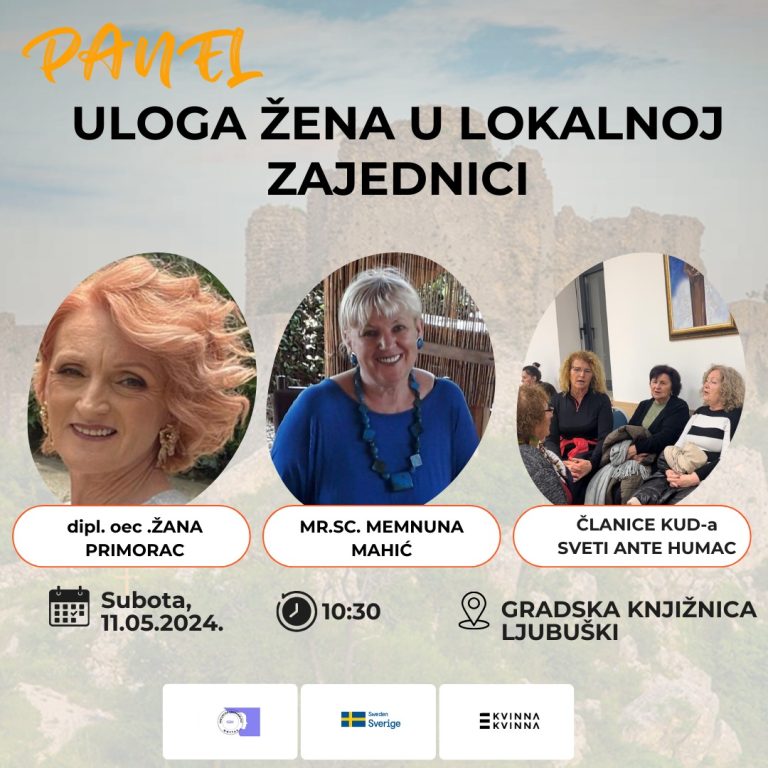 Ljubuški: Panel diskusija  “Uloga žena u lokalnoj zajednici”