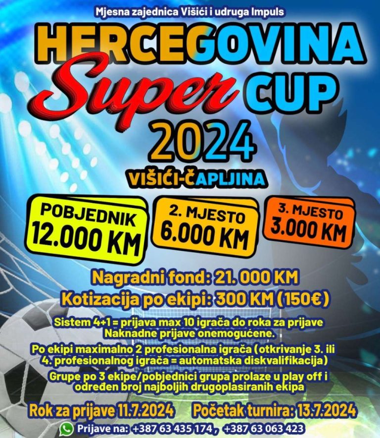 Malonogometni turnir “Hercegovina super Cup” danas u Višićima