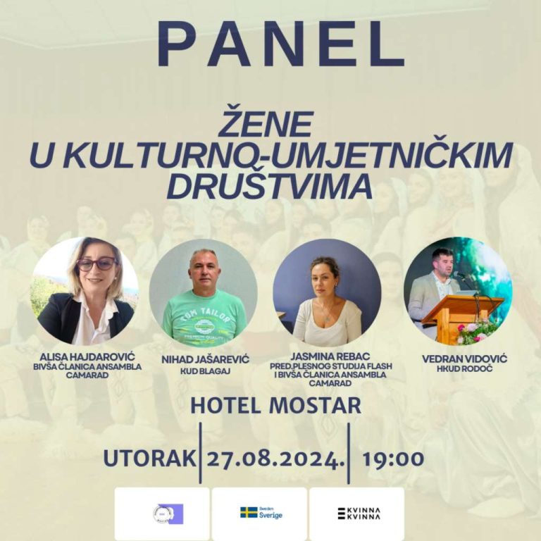 Mostar: Panel diskusija “Žene u kulturno-umjetničkim društvima'”