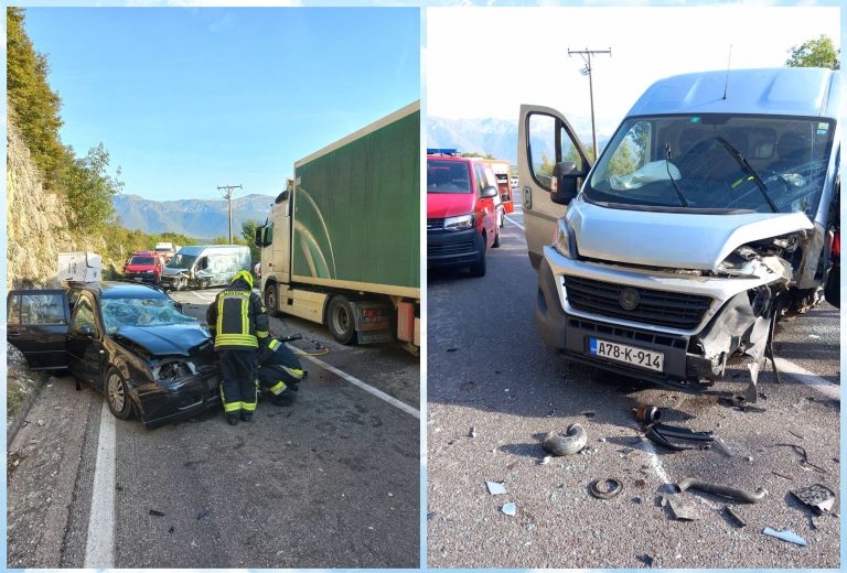 Težak udes u Salakovcu: Saobraćaj potpuno obustavljen, dvije osobe ozlijeđene