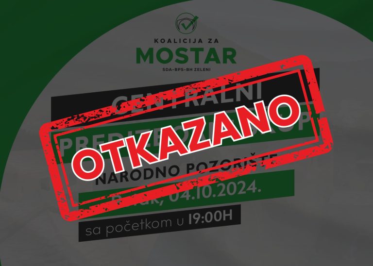 Koalicija za Mostar otkazala Centralni predizborni skup