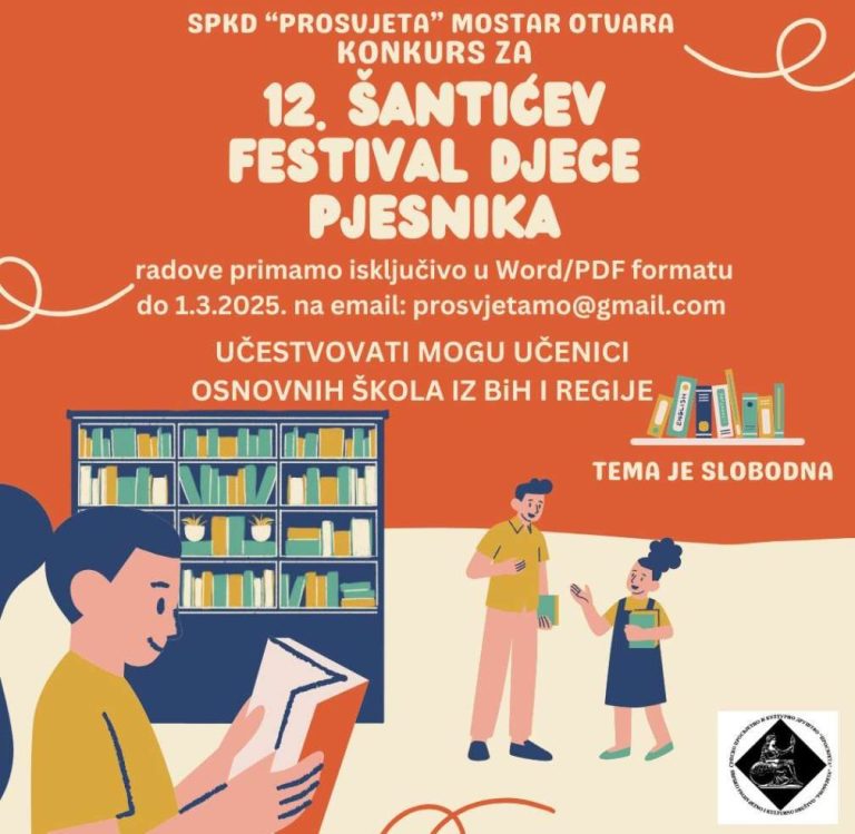 Raspisan konkurs za 12. izdanje Šantićevog festivala djece pjesnika