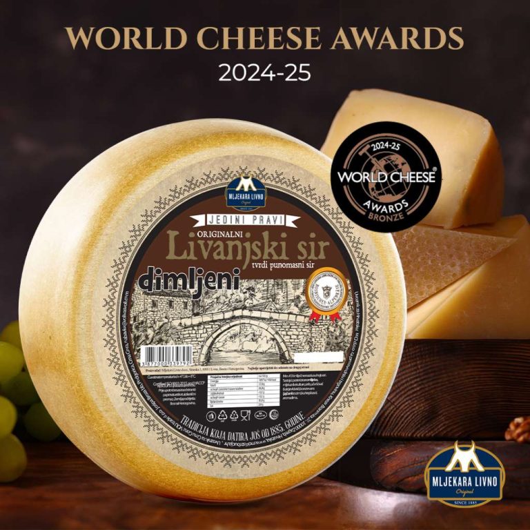 Veliki uspjeh Mljekare Livno na World Cheese Awardsu