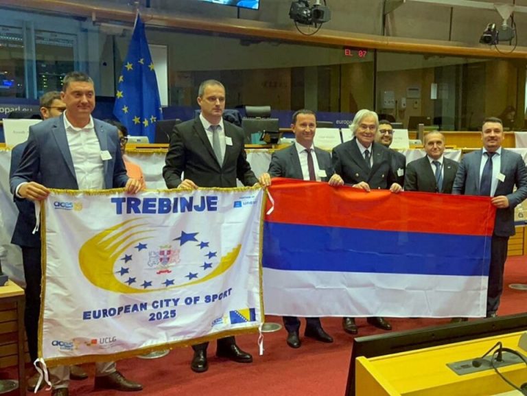 Brisel: Trebinju uručeno priznanje „Evropski grad sporta 2025“