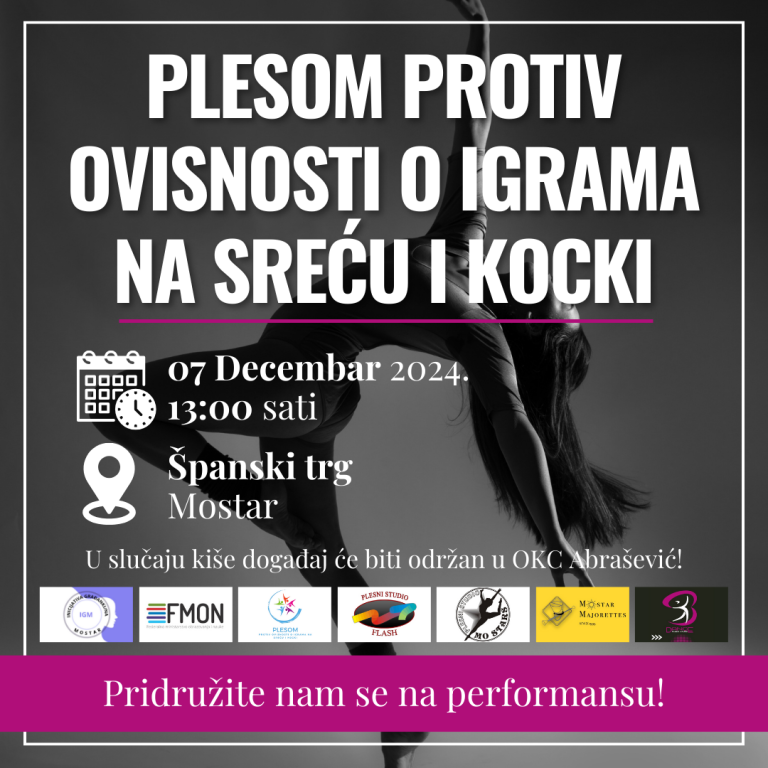 Mostar: “Plesom protiv ovisnosti o igrama na sreću i kocki”