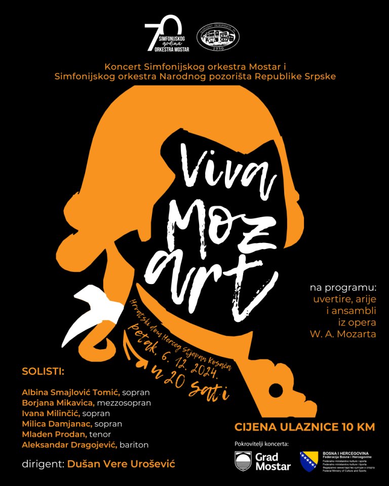 Mostar: Simfonijski orkestar priređuje koncert “Viva Mozart!”