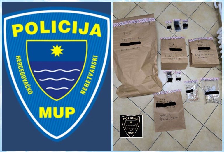 Uhapšen Mostarac, policija pretresom kuće pronašla drogu i eksploziv
