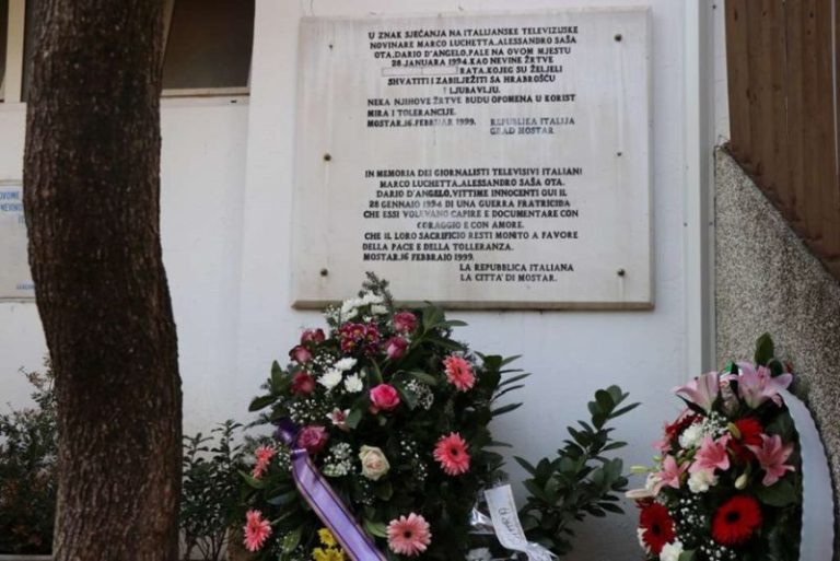Odavanje počasti italijanskim novinarima ubijenim u Mostaru