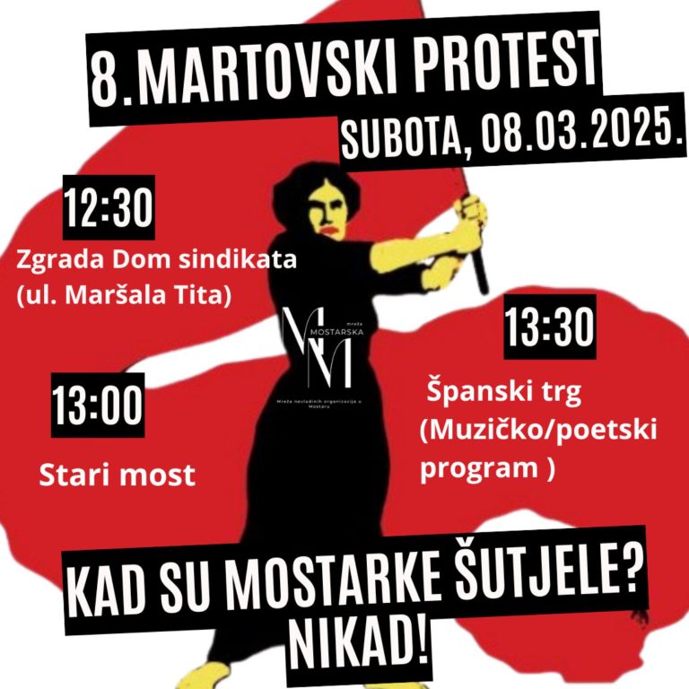 “Kad su Mostarke šutjele”: Danas protestna šetnja povodom 8.marta