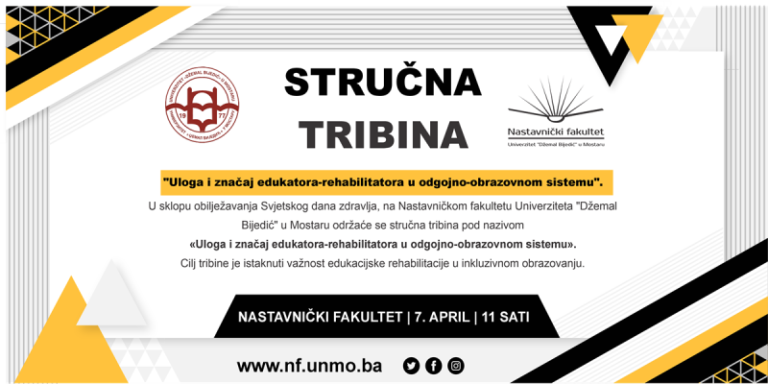 Mostar: Tribina “Uloga i značaj edukatora-rehabilitatora u odgojno-obrazovnom sistemu”