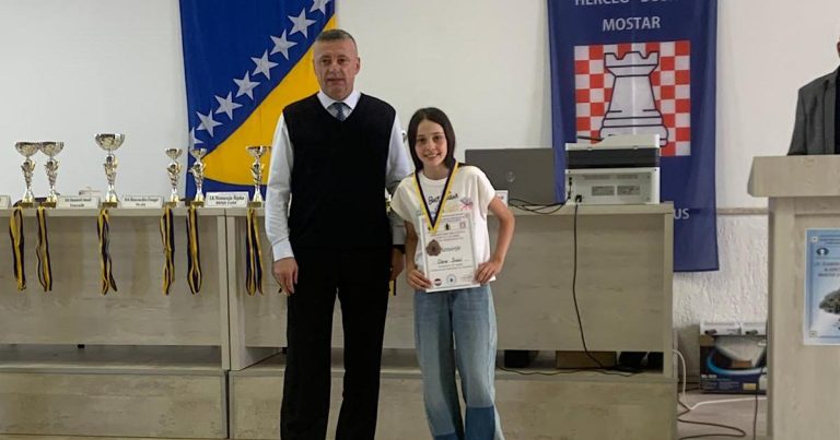 Čapljinka Dora Šimić osvojila bronzanu medalju na šahovskom prvenstvu BiH