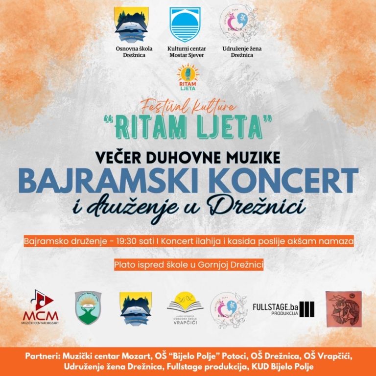 Kulturni centar Mostar Sjever: Bajramsko druženje i koncert ilahija i kasida