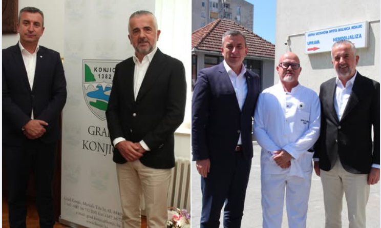 Konjic: Poduzetnik Luka Rajić se sastao s gradonačelnikom Ćatićem i posjetio Opću bolnicu