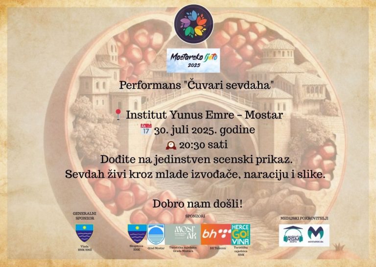 “Mostarsko ljeto 2025”: Performans “Čuvari sevdaha” – Kulturni most između Mostara i dijaspore