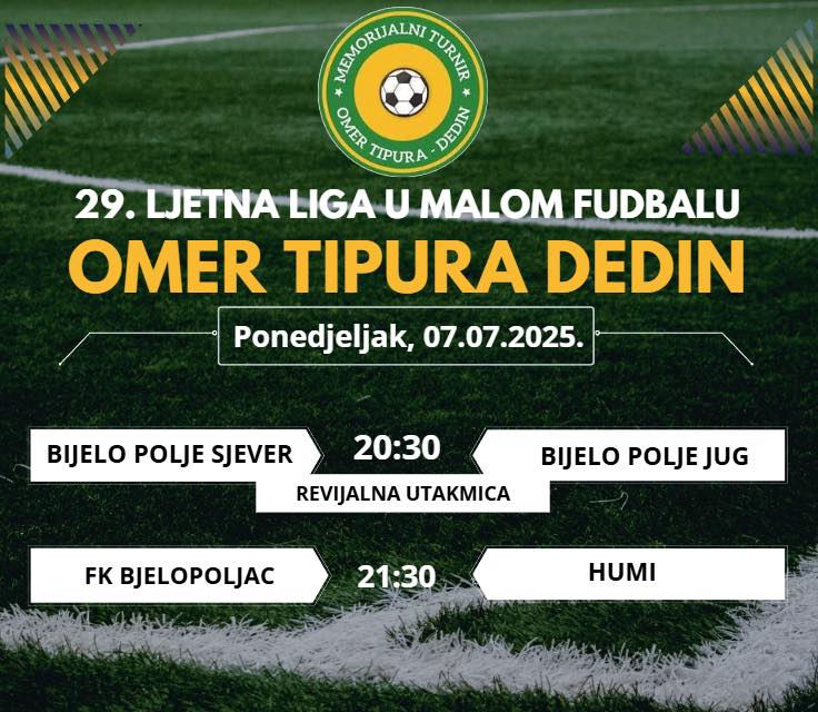 Bijelo Polje: Večeras otvaranje Ljetne lige u Malom fudbalu “Omer Tipura Dedin”