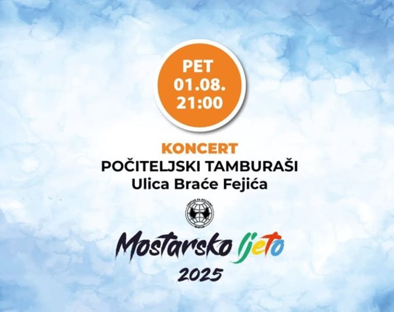 “Mostarsko ljeto”: Odgođen  koncert Počiteljskih tamburaša