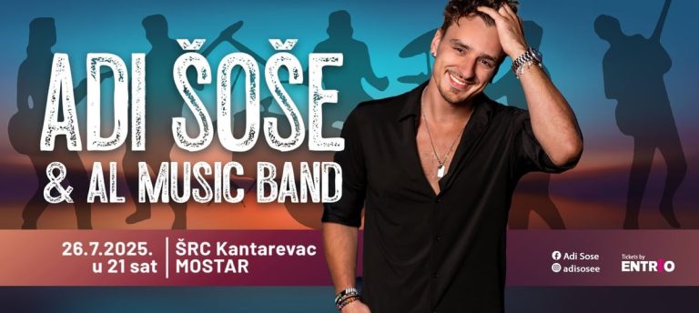Adi Šoše ove subote na Kantarevcu: Popularnog Mostarca očekuje najveći koncert u karijeri u rodnom gradu!