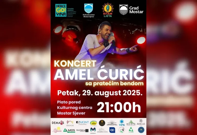 Mostar: Amel Ćurić zatvara ”Festival kulture – Ritam ljeta”