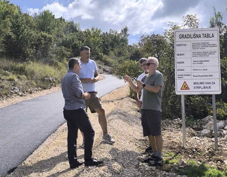 Stolac: Ministar Dizdar se uvjerio u uspješnost projekta izgradnje puta u Basilijama