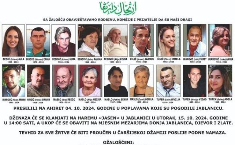 Jablanica: Izgradiće se spomen-obilježje za žrtve oktobarskih poplava