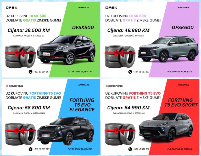 Novo iz Auto kuće Hamataris: Uz kupljeno vozilo set zimskih guma na poklon!