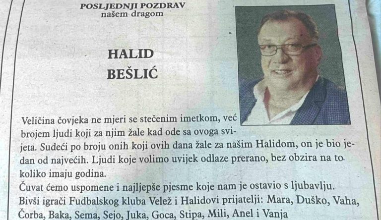 Legende Veleža oprostile se od Halida Bešlića dirljivim riječima