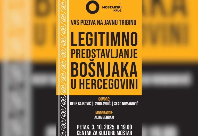 “Legitimno predstavljanje Bošnjaka u Hercegovini”: Javna tribina u organizaciji “Mostarskog kruga”