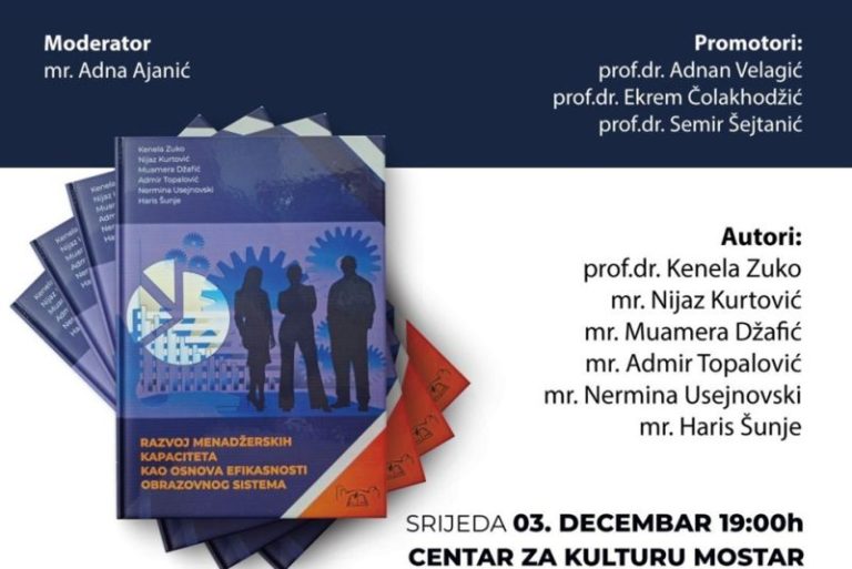 Centar za kulturu: Promocija knjige “Razvoj menadžerskih kapaciteta kao osnova efikasnosti obrazovnog sistema”
