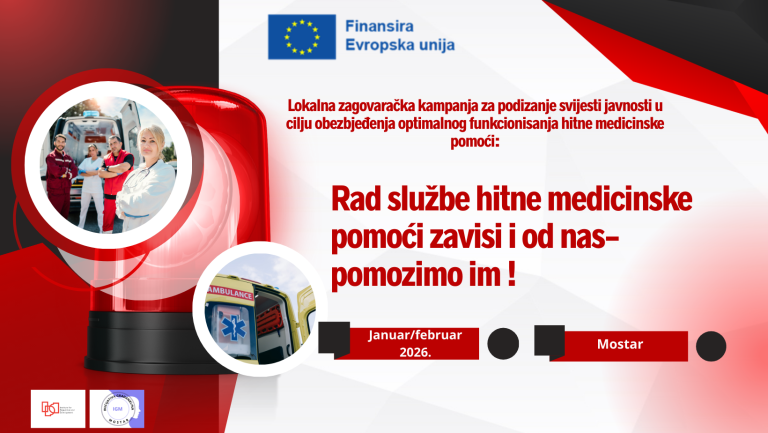 Inicijativa građanki/na Mostara: „Rad hitne medicinske pomoći zavisi i od nas – pomozimo!“