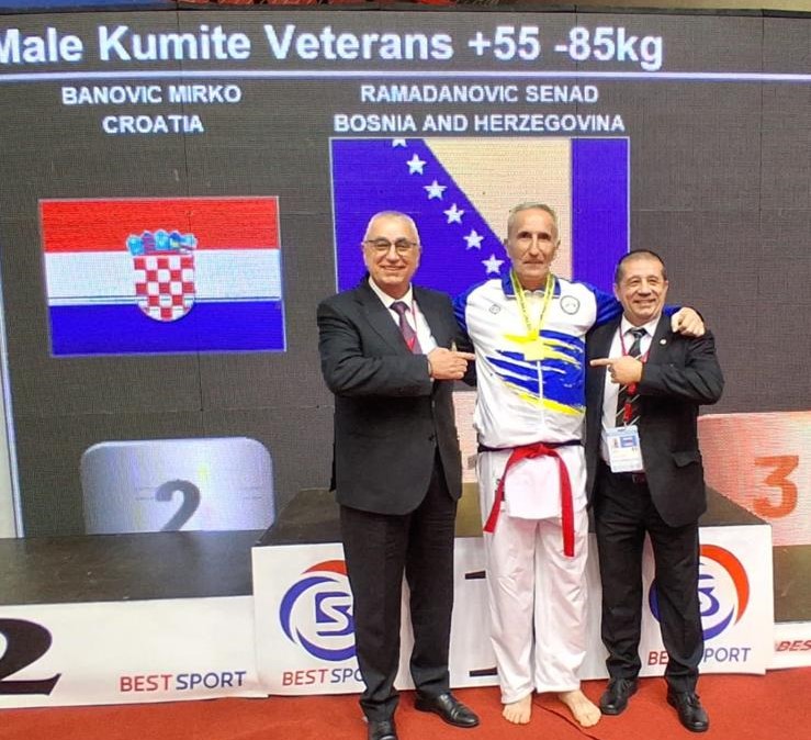 Još jedan uspjeh našeg šampiona: Senad Ramadanović zlatni na Balkanskom karate prvenstvu za veterane