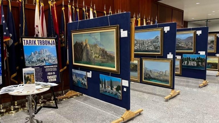 Sarajevo: Mostarski umjetnik Tarik Trbonja izlagao u prostoru Ambasade SAD