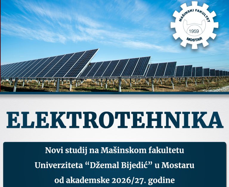 Univerzitet “Džemal Bijedić”: Novi studij Elektrotehnika na Mašinskom fakultetu