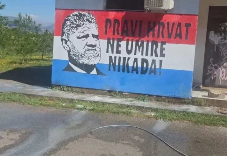 Mostar slavi ratne zločince: Mural Slobodanu Praljku u Ortiješu ponovo se “ukazao”
