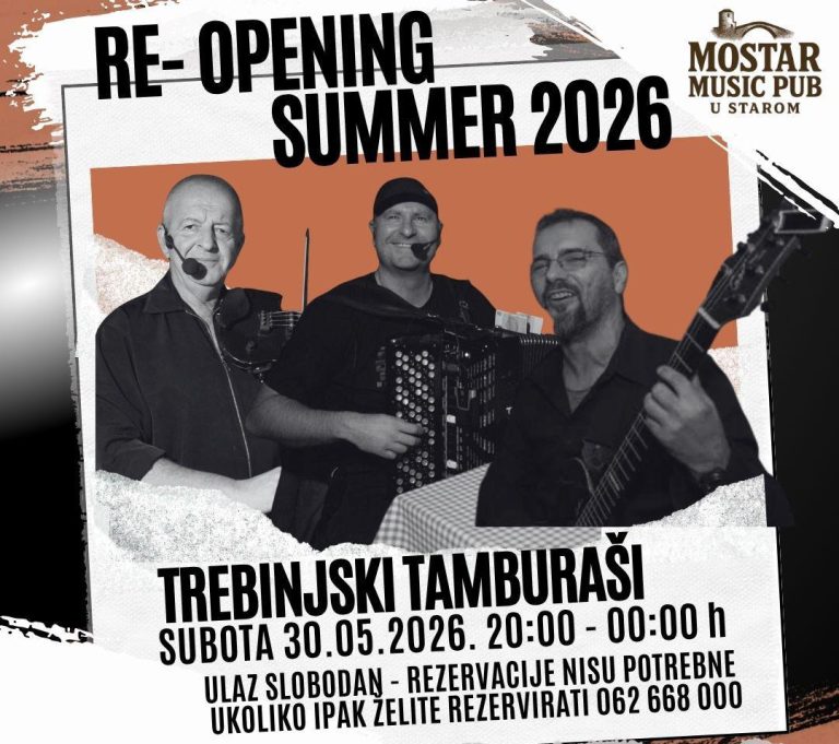 “Mostar Music Pub”: Re-opening uz “Trebinjske tamburaše”