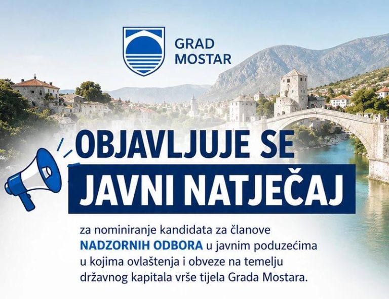Krenula imenovanja: Grad Mostar raspisao konkurs za članove nadzornih odbora