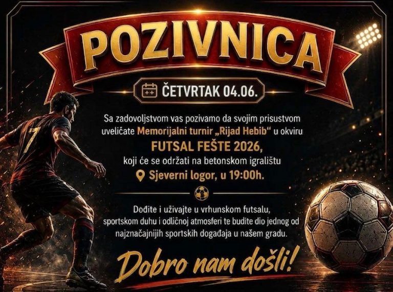 Memorijalni turnir „Rijad Hebib“ otvara Futsal Feštu 2026 u Sjevernom logoru