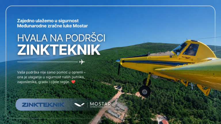 Aerodrom Mostar: Kompanija Zinkteknik podržala opremanje Centra za gašenje požara