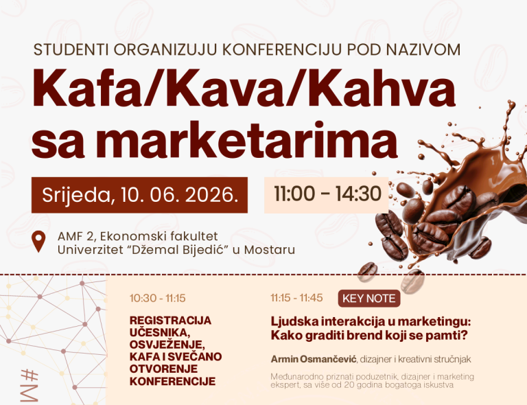 Mostar: „Kafa / Kava / Kahva sa marketarima“ okuplja vodeća imena industrije i novu generaciju marketara