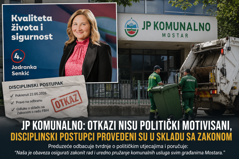 JP Komunalno: Otkazi nisu politički motivisani, disciplinski postupci provedeni su u skladu sa zakonom