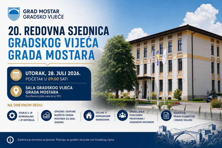 Sjednica Gradskog vijeća: Na dnevnom redu stanje u Komunalnom i Deponiji, rebalans budžeta i komunalne naknade