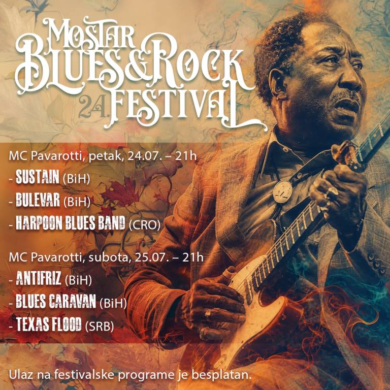 Mostar Blues & Rock Festival slavi 24. izdanje: Dva dana vrhunskog bluesa i rocka uz besplatan ulaz