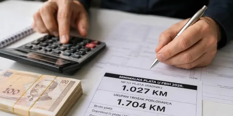 Koliko danas firmu stvarno košta radnik na minimalnoj plati u Federaciji BiH?