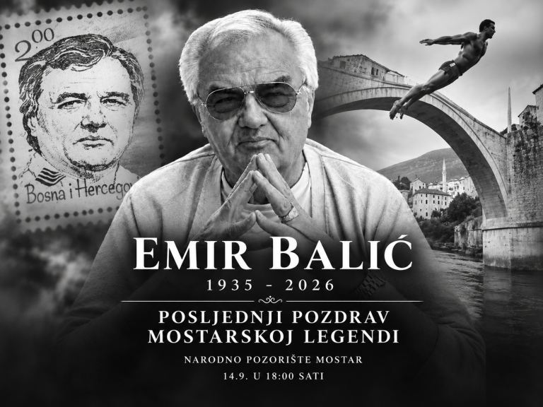 Grad se oprašta od svoje legende: Komemoracija Emiru Baliću u ponedjeljak u Narodnom pozorištu Mostar