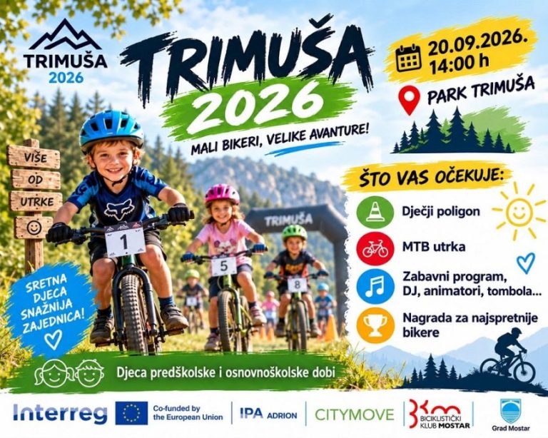 “Mali bikeri, velika avantura”: Trimuša u Mostaru postaje biciklistički poligon za najmlađe!